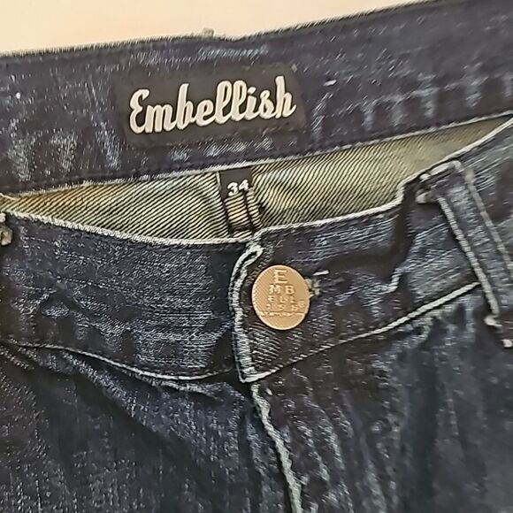 Mens Embellish nyc  distressed side abd ankle zipper jeans 34 - Picture 4 of 9